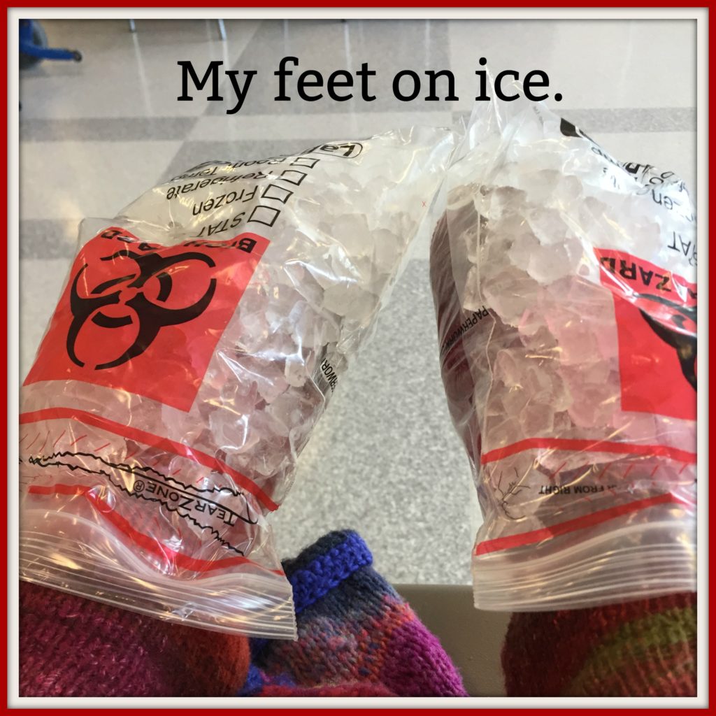 my feet on ice